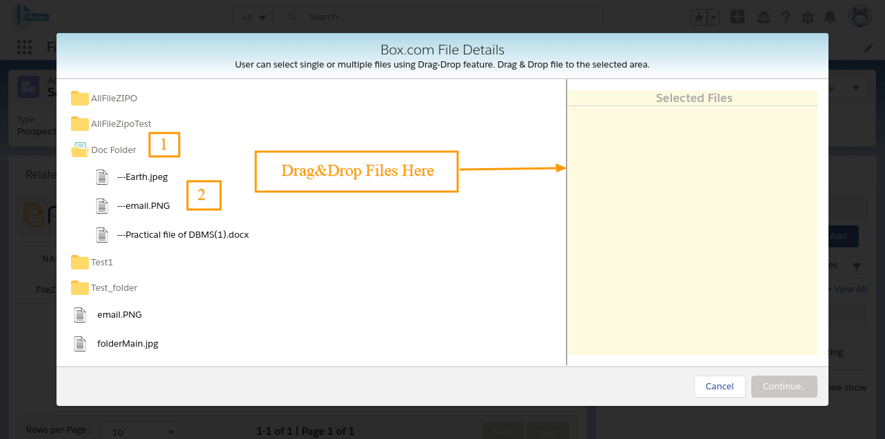 Select Existing File box