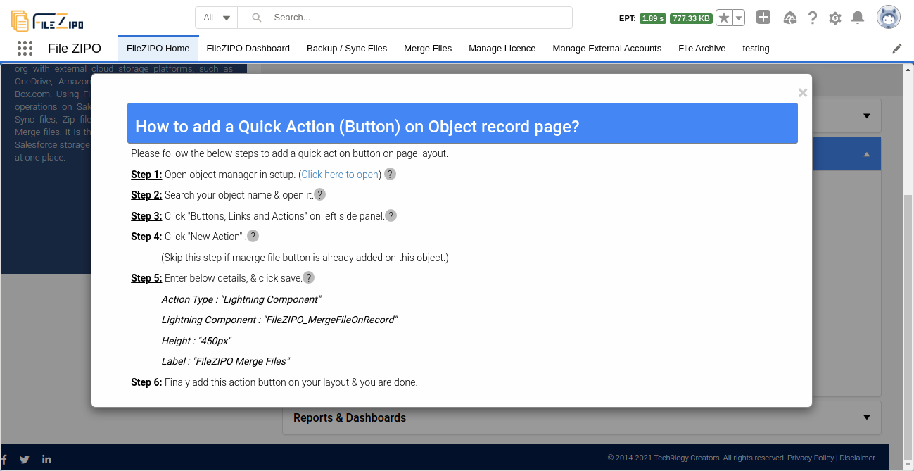 add Quick Action Button